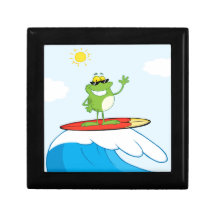 LYCKLIG GRODA CA för SURFARE 4419-Happy-Frog-While Prydnadslåda