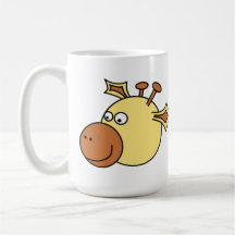 Lycklig gullig giraff. TecknadAnimal. Muggar