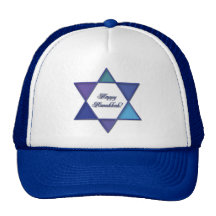 Lycklig Hanukkah davidsstjärnahatt Mesh Kepsar