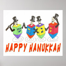 LYCKLIG HANUKKAH DREIDELS affisch