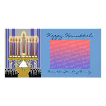 lycklig hanukkah mall foto kort