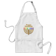 Lycklig Hanukkah menora Förkläden