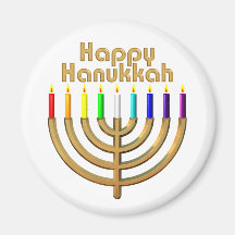 Lycklig Hanukkah menora Magnet För Kylskåp