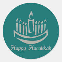 Lycklig Hanukkah menora - silvergrått Klistermärken