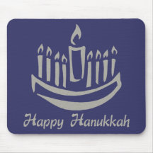 Lycklig Hanukkah menora - silvergrått Mus Matta