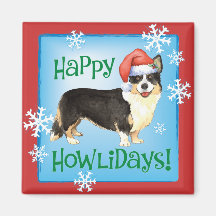 Lycklig Howliday walesisk Corgi Kylskåpmagneter