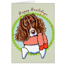 Lycklig Howlidays för SpringerSpaniel Kort