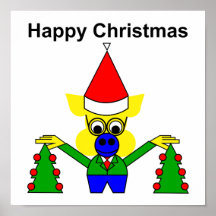 Lycklig jul - julgris print