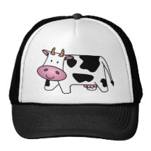 Lycklig ko trucker keps