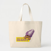 Lycklig men kvick lite eremitkrabba tote bags