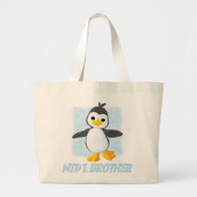 Lycklig pingvinmittetbroder tote bag