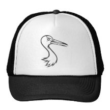 Lycklig Sandhill kranfågel i svartvitt Baseball Hat