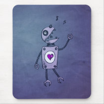 Lycklig sjungande robotGrunge