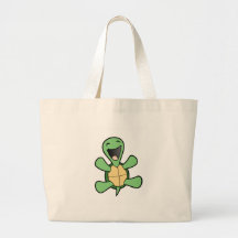 Lycklig sköldpadda tote bags