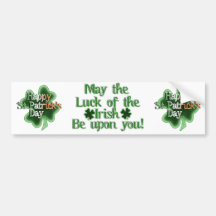 Lycklig st patrick's day (irländsk flaggafärgtext) bildekal