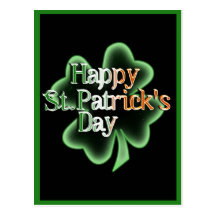 Lycklig st patrick's day (irländsk flaggafärgtext) vykort
