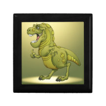 Lycklig tecknadDinosaur som ger upp tumna! Smyckeskrin