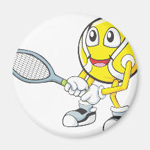 Lycklig tennisspelare kylskåpsnagnet