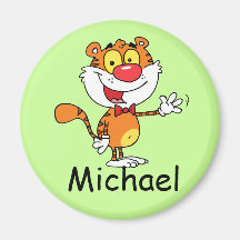Lycklig tiger kylskåpsnagnet