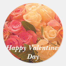 Lycklig valentines Day_ Sticker_by Elenne Rund Klistermärke
