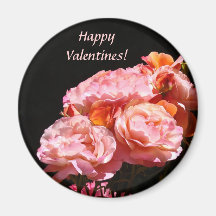 Lycklig valentines! magnetrosa rosblommor kylskåps magneter