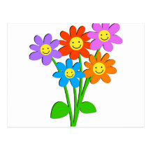 Lyckliga blommor vykort