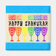 Lyckliga Chanukah för regnbåge magneter