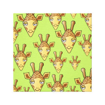 Lyckliga Giraffes. Sträckta Kanvas Tryck