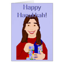 Lyckliga Hanukkah (den unga kvinnan) Hälsnings Kort