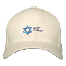 Lyckliga Hanukkah Emrboidered hattar - ljus dräkt