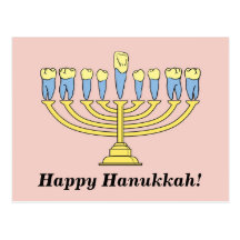 "Lyckliga Hanukkah" vykort