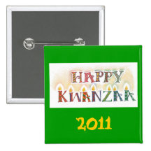 Lyckliga Kwanzaa knäppas Knappar Med Nål