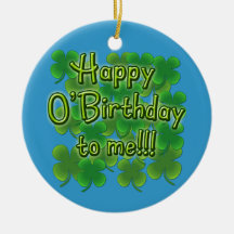 Lyckliga O'Birthday till mig med Shamrocks Julgranskula
