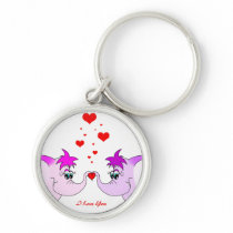 Lyckliga Pinkievalentin dag Keychain
