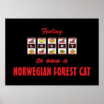 Lyckligt att äga design för katt för norsk skogkat print