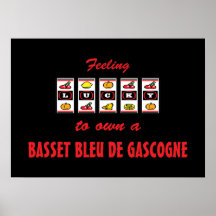 Lyckligt att äga en BassetBleu de Gascogne Roligt  Affisch