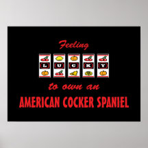 Lyckligt att äga en hund design för amerikancocker print