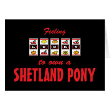 Lyckligt att äga en rolig design för Shetland ponn Kort