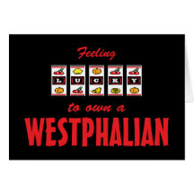 Lyckligt att äga en Westphalian rolig hästdesign Kort