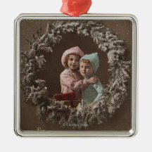 Lyckligt krama för ChristmasLittle ungar Juldekoration