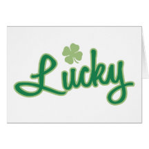 Lyckligt (Shamrock) Hälsnings Kort
