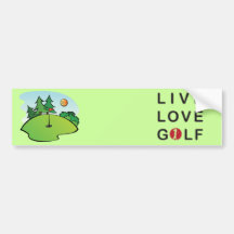 Lyckligt ställe för golfspelgolfbanahål bildekaler