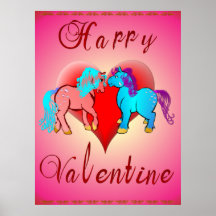 Lyckligt valentinponnytryck print