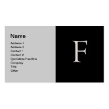 Lyftt visitkort för silverbrev "F"