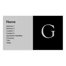 Lyftt visitkort för silverbrev "G"