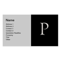 Lyftt visitkort för silverbrev "P"