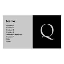 Lyftt visitkort för silverbrev "Q"
