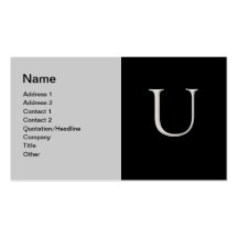 Lyftt visitkort för silverbrev "U"