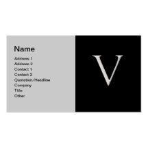 Lyftt visitkort för silverbrev "V"