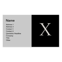 Lyftt visitkort för silverbrev "X"